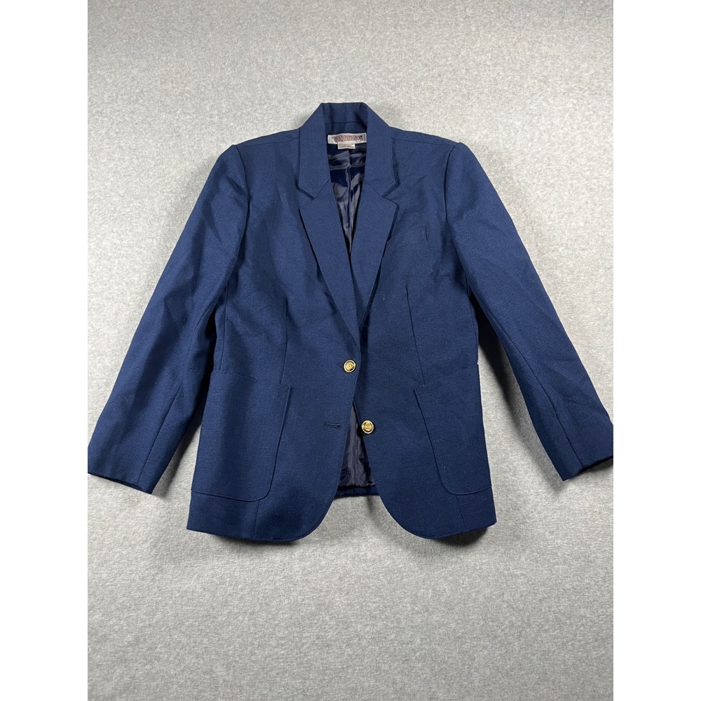 VTG Worthington Blazer Women 12 Blue Dark Academia Preppy Old Money Minimalist